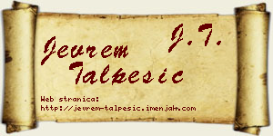 Jevrem Talpešić vizit kartica